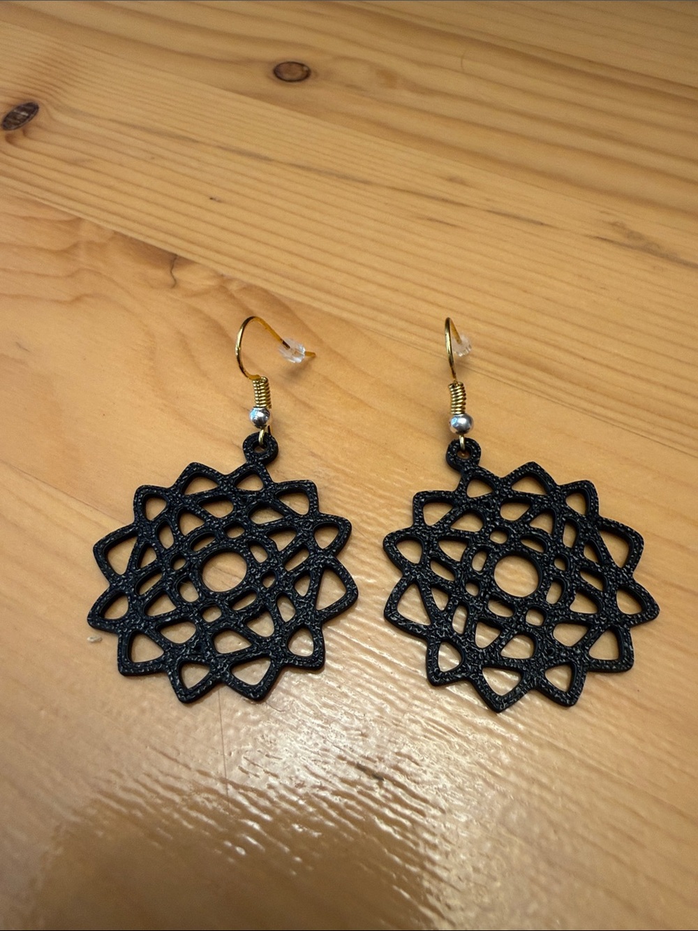 Black Floral Filigree Dangle Earrings - Women Jewelry